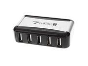 7 Ports USB 2.0 Hub Vertical Stand with 0.5mAh 110~240V AC Adapter