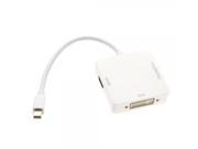 Mini DP to HDMI DVI DisplayPort Adapter Cable for Apple MacBook Air White
