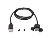 1M USB 2.0 A Male to USB A Female Panel Mount Adapter Cable