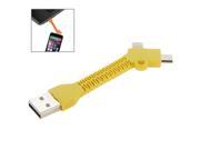 2 in 1 8 Pin Micro USB to USB Data Cable for iPhone 6 5 5S 5C iPod iPad mini Sam Micro Length 7cm Yellow