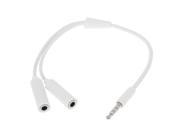 3.5mm Male To 2 Female Earphone Audio Cable For iPhone Smartphone