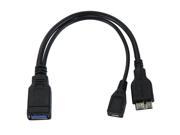 USB 3.0 AF to USB 3.0 Micro B and USB 2.0 Micro B Cable Length 20cm