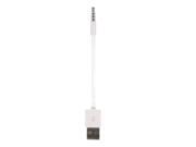 Short 3.5mm Jack Plug to USB Charge Cable for iPod Shuffle Length 10cm White