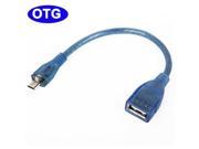 Micro USB OTG Cable for Samsung Galaxy Tab Tab 2 Tab 3 Tab 4 Tab S Tab Pro Note Note 2 Note 4 Note 10.1 S 2 S 3 S 4 Length 30cm Blue