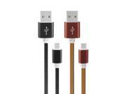 Universal Micro USB Leather Material 2.1A 20cm 0.66ft Charge Cable For Xiaomi Samsung Huawei Doogee