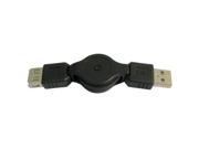 Retractable USB 2.0 AM to USB AF Cable Length 75cm Black
