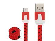 Woven Style Micro USB to USB Data Charging Cable Length 1m Red
