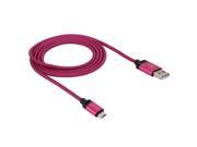 Woven Style Micro USB to USB 2.0 Data Sync Cable for Samsung Galaxy S6 S6 edge S6 edge Note 5 Edge HTC Sony Length 1.2m Magenta