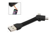 2 in 1 8 Pin Micro USB to USB Data Cable for iPhone 6 5 5S 5C iPod iPad mini Sam Micro Length 7cm Black