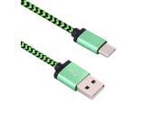1m Woven Style Type c USB 3.1 to USB 2.0 Data Sync Charge Cable for Macbook Google Chromebook Nokia N1 Tablet PC Letv Smart Phone Green