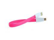 Noodle Style Micro USB Data Transfer Charge Cable Suitable for Samsung Galaxy HTC Nokia Lumia Length 22cm Magenta