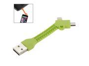 2 in 1 8 Pin Micro USB to USB Data Cable for iPhone 6 5 5S 5C iPod iPad mini Sam Micro Length 7cm Green