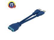 2 x USB 3.0 AM to USB 3.0 20 Pin Male Cable Length 15cm