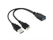 USB 3.0 OTG Cable with Power for Samsung Galaxy Note III N9000 Length 22cm Black