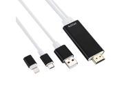 8 Pin Micro USB to HDMI HDTV Adapter Cable with USB Charger Cable for iPhone 6 6s iPhone 6 Plus 6s Plus Samsung Galaxy S5 Note 4 Black