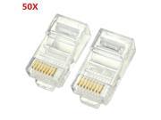 50PCS RJ45 Plug Ethernet Gold Plated Network Connector