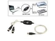 USB to MIDI Keyboard Interface Converter Cable Adapter