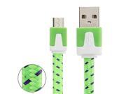 Woven Style Micro USB to USB Data Charging Cable Length 2m Green