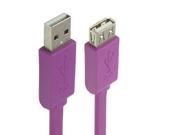 Noodles Style USB 2.0 AM to AF Data Transfer Cable Length 1.5m Purple