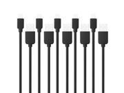 5 Pack HAWEEL High Speed 8 pin to USB Sync and Charging Cable Kit for iPhone 6 6 Plus iPad Air 2 iPad mini 3 mini 2 Length 1m Black