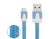 Woven Style Micro USB to USB Data Charging Cable Length 1m Blue