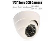1 3? HD Color SONY CCD 420TVL 24 IR LED Indoor Security Camera