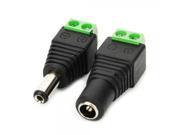 Male Female DC Power Converter Connector Adapters for CCTV Camera Pair