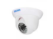 ESCAM QD500 1 4? CMOS HD 720P 3.6mm Wide Angle Night Vision P2P IP Dome Camera White