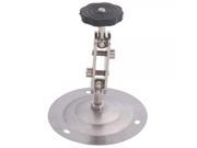 302 Metal Plastic Multidirectional Rotatable Bracket with Round Bottom for Surveillance Camera Silver