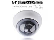 1 4? Sharp CCD HD 420TVL 12 IR LED Indoor Night Vision Security Camera White
