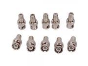 10 x BNC Male to RCA Female Connector Silver Plated for CCTV