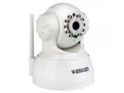 Wanscam JW0009 Wireless Night Vision Pan Tilt P2P IP Camera with TF Card Slot White US Plug