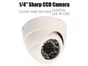 1 4? HD Color SHARP CCD 420TVL 24 IR LED Indoor Security Camera