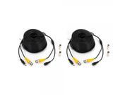 2pcs 100ft Security Camera BNC Video Power Cable for Surveillance CCTV DVR