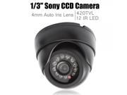 1 3? Sony CCD HD 420TVL Dome 12IR LED Indoor Security Camera Black 008