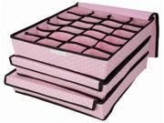 3pcs Dot Pattern Non woven Storage Case Box Set Pink