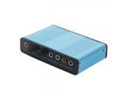 External 7.1 USB Sound Card Optical Audio Adapter with Cable Blue