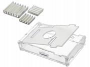 Transparent Acrylic Case 3pcs Aluminum Heat Sink For Raspberry Pi B