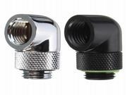 Water Cooling 90 Degree Angle G1 4 Thread Nozzle Rotary Fitting Matt Black Silver