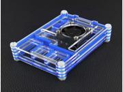 Blue With Transparent Acrylic Shell Case With Fan For Raspberry Pi 2 Model B RPI B