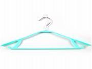 Wide Shoulders Seamless Plastic Hangers 5 Pack Blue
