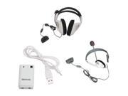 2X Live Headset MIC Battery USB Cable for Xbox 360 Wireless Controller White