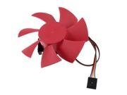 Black Red Plastic Round DC 12V 4 Pin 7 Blade PC Cooling Fan Cooler