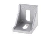 Home Oval 2 Slots Alloy Fastener Angle Bracket Silver Tone