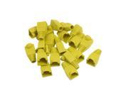Network Cable Boots Cap Cover for RJ45 Connectors Yellow 20 Pieces