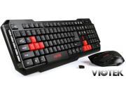 Viotek Extreme Wireless Gaming Multimedia Keyboard Laser Mouse combo Black NEW