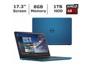 Dell Inspiron 17 5000 5755 17.3 16 9 Notebook 1600 x 900 TrueLife AMD A Series A8 7410 Quad core 4 Core 2.20 GHz 8 GB DDR3L SDRAM 1 TB HDD DVDRW
