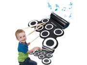 Battery USB Powered Digital MIDI Portable Electronic Roll Up Drum Pad Set Built in Speaker 7 Pads for Kids Students Beginner