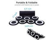 Portable Electronic Roll Up Drum Kit Foldable Drum Set Built in Speaker With DrumSticks Foot Pedals 7 Drum Pads Headp