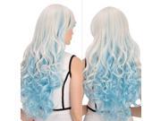 Halloween Women Cosplay Wigs CoastaCloud Lotia Wig Wave Light Blue Gradient Meters White Iron Staining Synthetic Wig wit